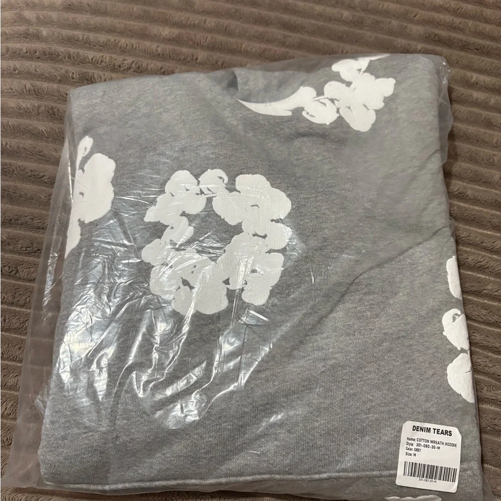 Grey and white Denim tears hoodie - Picture 5 of 5